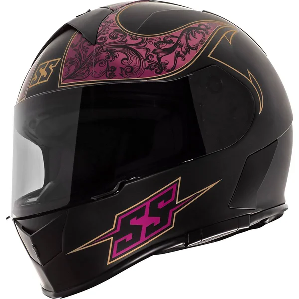 Speed & Strength SS900 Scrolls Helmet (Large, Black/Violet)