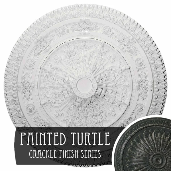 37 1/2x22OD x 3 3/8x22P Naple Ceiling Medallion (Fits Canopies Up to 3 3/8x22) Ekena Millwork Finish: Painted Turtle Crackle