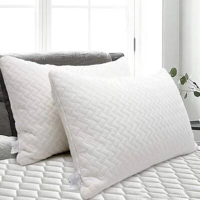 Bed Pillows for Sleeping 2 Pack Pillow for Side and Back Sleeper Shredded Memory Foam Pillow Cooling Pillow Stomach Sleeper Alwy