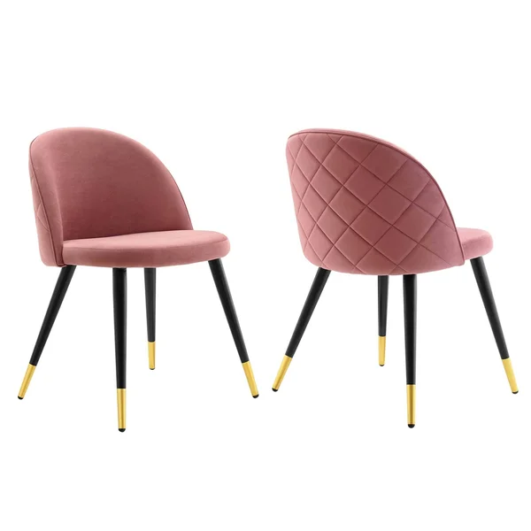 Cordial Performance Velvet Dining Chairs Set of 2 Dusty Rose Modway