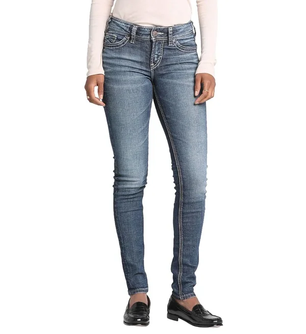 Silver Jeans Co. Elyse Mid Rise Skinny Jeans