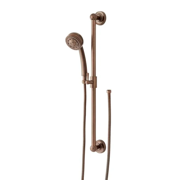 Signature Hardware 949074-27 1.8 GPM Traditional Multi Function Hand Shower Package - Includes 27x22 Slide Bar and Hose Oil Rubb