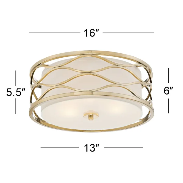 Austen 16x22 Wide Plated Gold Ceiling Light