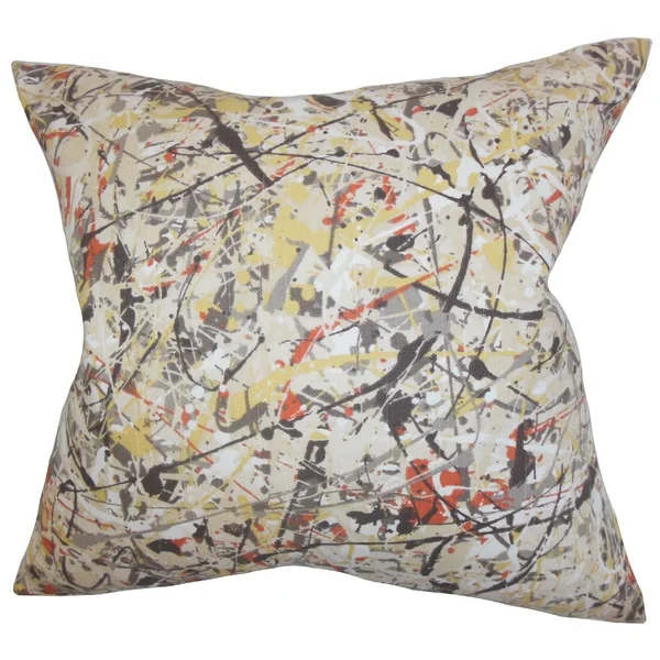 The Pillow Collection Geneen Geometric Euro Sham Black - Size: Queen Sham
