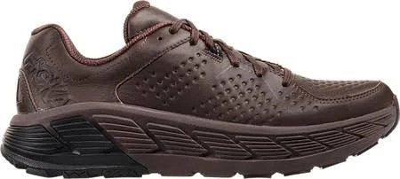Hoka One One Men's Gaviota Leather Shoe - 12 Wide - Demitasse, Black