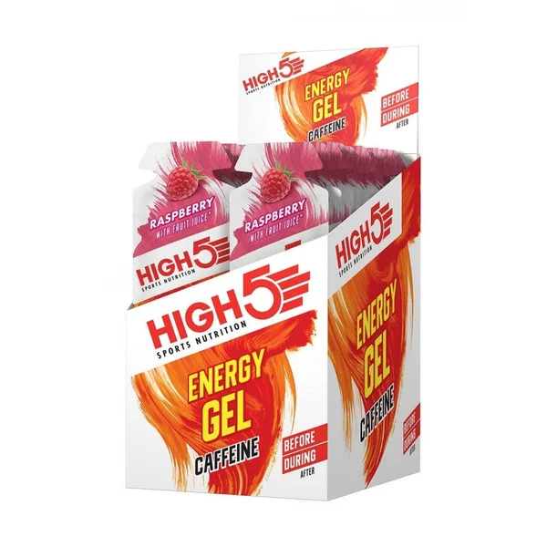 High5 Energy Gel Caffeine - Box of 20 - 20Sachets - Box - Raspberry