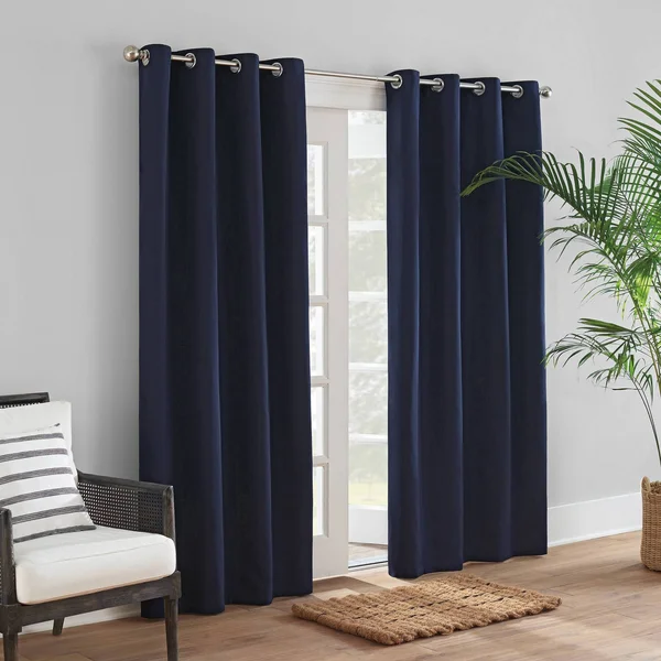 Sunbrella Canvas Solid Grommet Panel - 96 Inches - Dark Blue