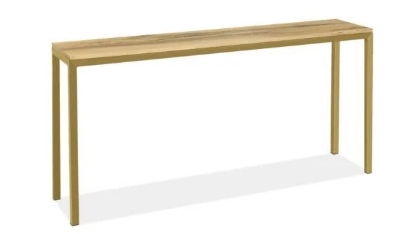Room & Board - Modern Parsons 60W 12D 29h Console Table w/ 1.5x22 Leg, Sugarberry Top w/ Gold Base