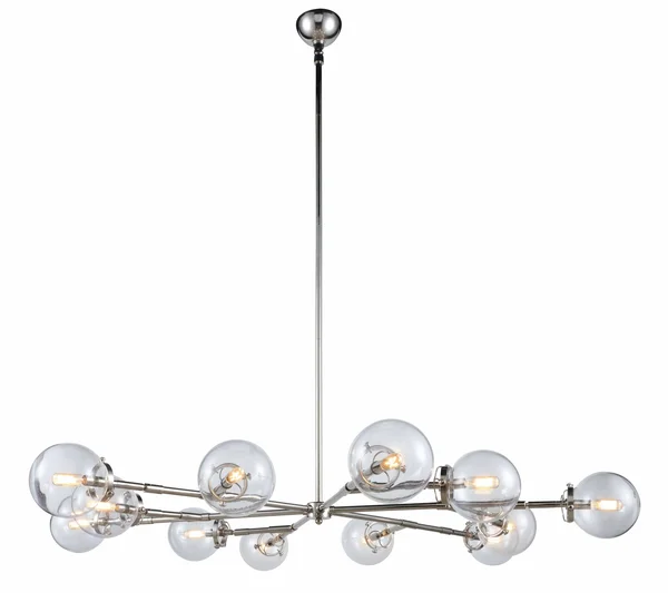 Leda 12 Light Polished Nickel Chandelier Elegant Lighting - 1507g58pn