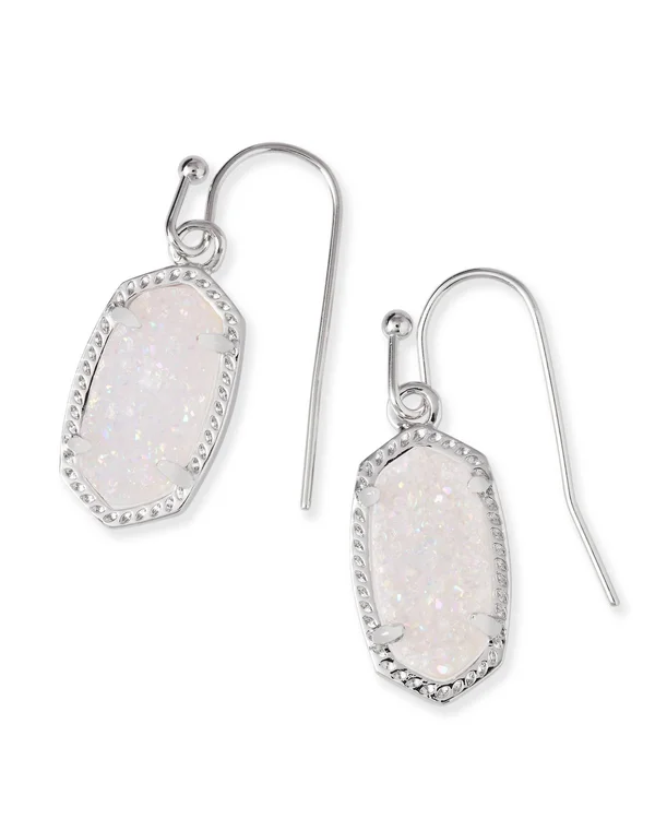 Kendra Scott Iridescent Drusy Lee Silver Drop Earrings