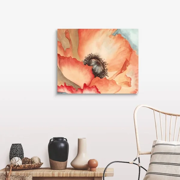 Canvas Wall Art entitled Watercolor Poppy II - 30x24