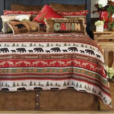Lodge Cabin Reversible Quilt Set Millwood Pines Size: Twin Quilt + 1 Twin Sham