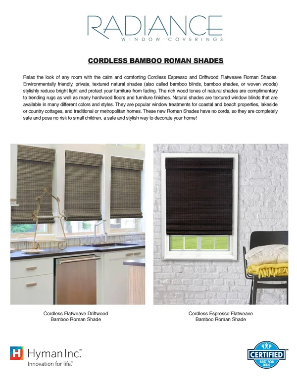 Radiance Cordless Driftwood Roman Shade