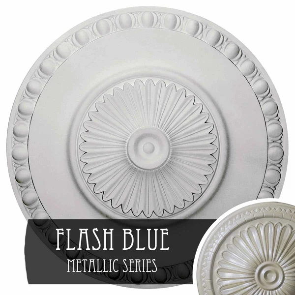 23 1/2 inchod x 3 1/4 inchp Lyon Ceiling Medallion (Fits Canopies Up to 3 5/8 inch), Hand-Painted Flash Blue, Gray