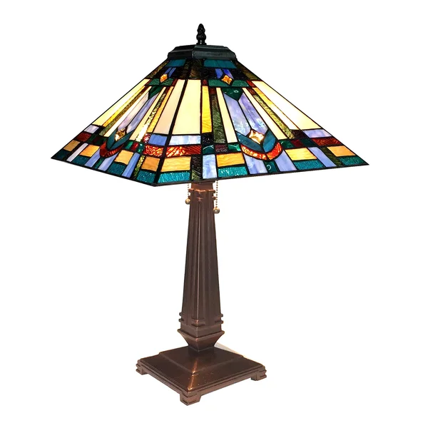 Chloe Lighting Irwin Tiffany-style 2 Light Mission Table Lamp 16x22 Shade
