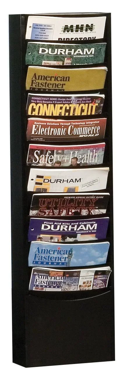Durham 11 Pocket Vertical Literature Rack - Black - 402-08