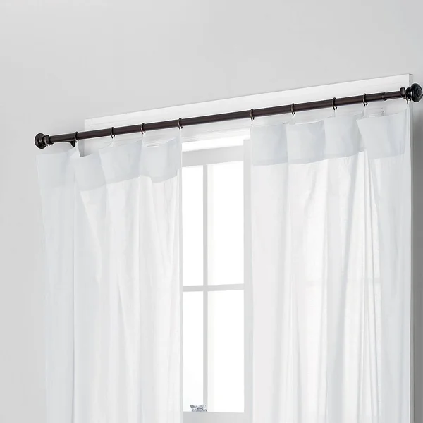 Chambray Voile Yarn-Dyed Ring Top Window Curtain - Violet Ice - Purple - Size 44X108, Cotton, The Company Store