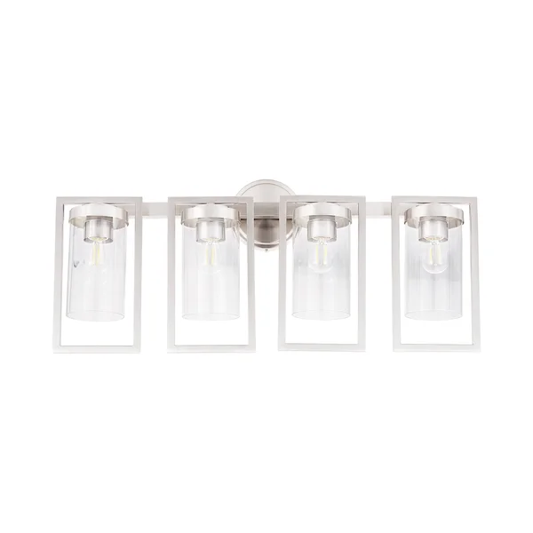 Sunset Lighting F15001-80 Prestige One Light Wall Sconce - in Bright Satin Nickel - Glass, 1 Bulb
