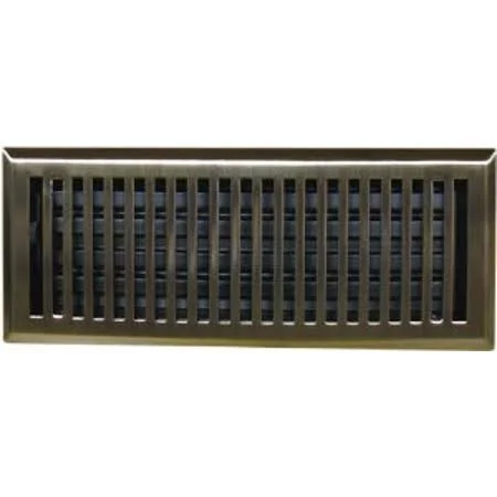 4x22 x 12x22 Contemporary Antique Brass Plated Floor Register - Vent Cover