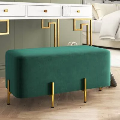 Mercer41 Bullins Upholstered Bench Color: Green