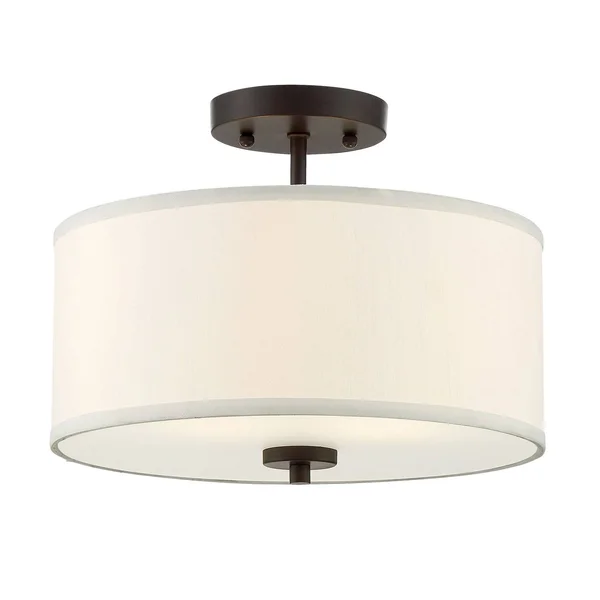 251 First Nicollet Rubbed Bronze Two-Light Drum Semi-Flush Mount