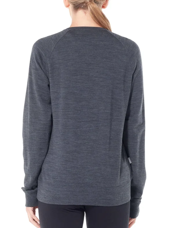 Icebreaker Women's Zoya Long Sleeve Crewe Drift Horizons Jet Heather L