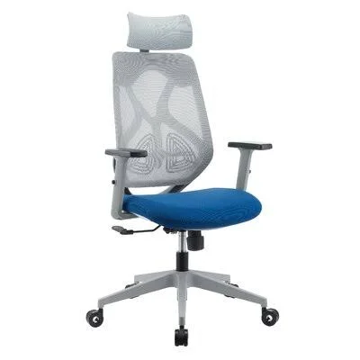 Ergonomic Breathable Mesh Back Task Chair Inbox Zero Upholstery Color: Gray/Blue - Frame Color: White