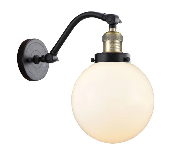 Innovations 515-1W-BAB-G201-8-LED Large Beacon 1 Light Sconce in Black Antique Brass