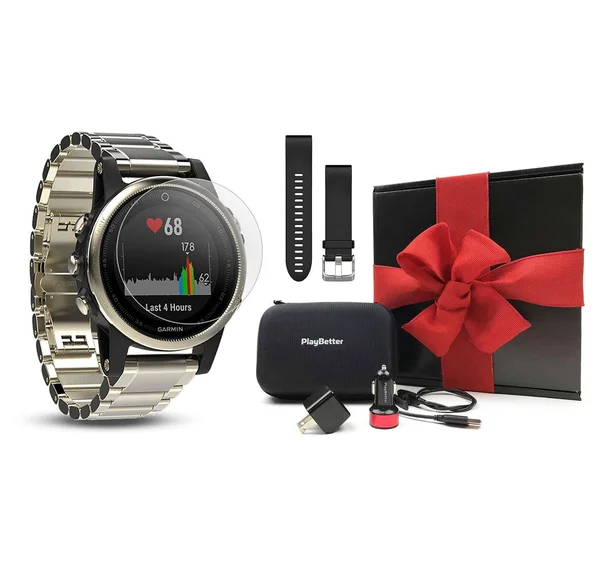 Garmin Fenix 5S Sapphire - Champagne with Metal Band