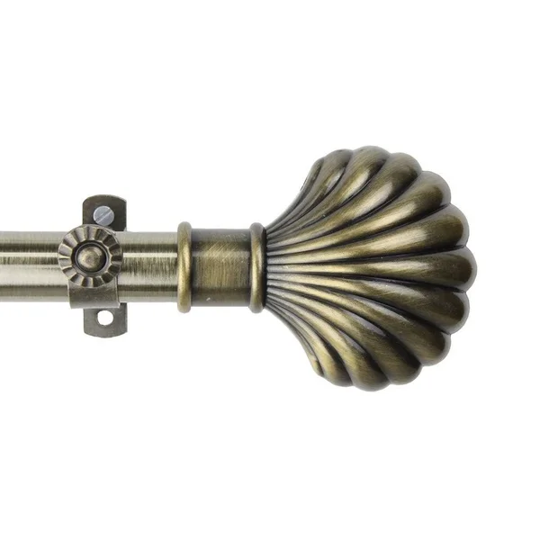 InStyleDesign Shelly Adjustable Curtain Rod - 66 to 120 inch - Antique Brass