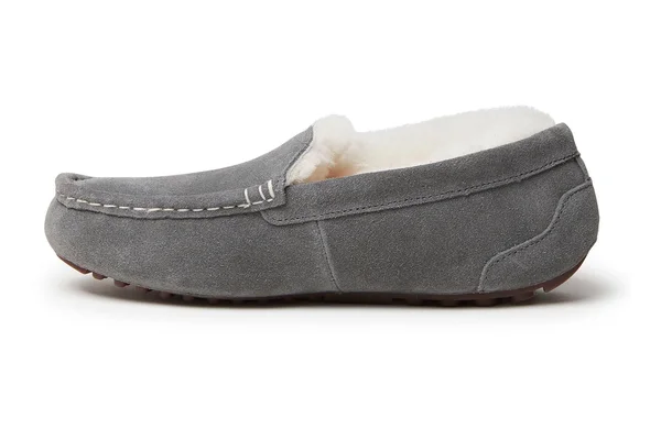 Fireside by Dearfoams Women's Mel Genuine Shearling Moccasin Slipper - Gray/Grey - 7W