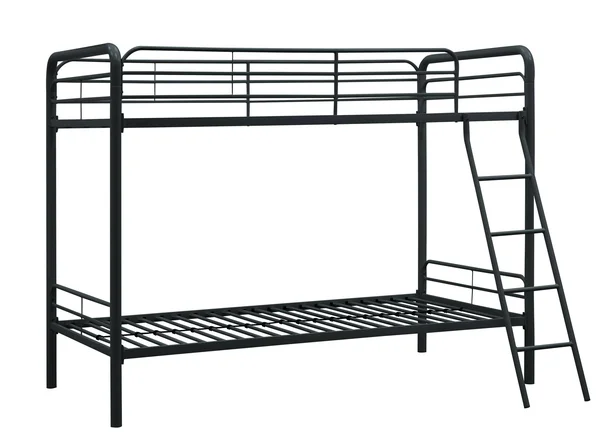 Kids Twin Over Twin Metal Bunk Bed, Black by Ashley HomeStore