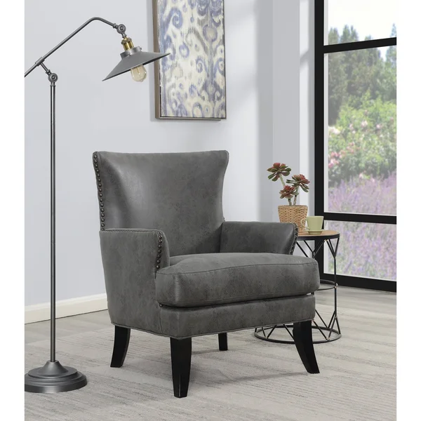 Copper Grove Fatumanongi Transitional Nailhead Accent Chair - Fog