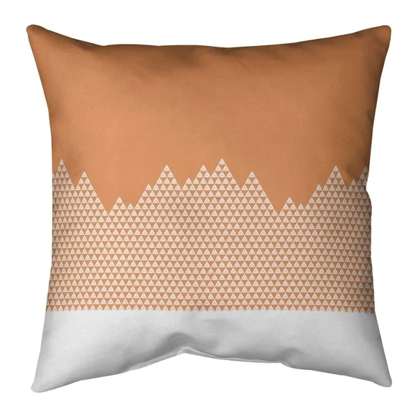 Day Mountain Pattern Throw Pillow - 20 x 20 - Orange - Cotton