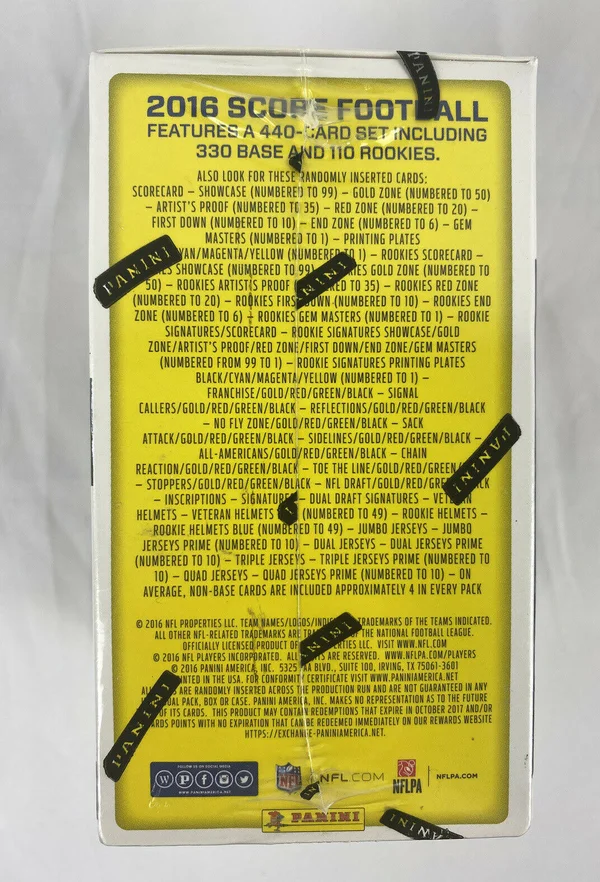 2016 Panini Score Football Value Box