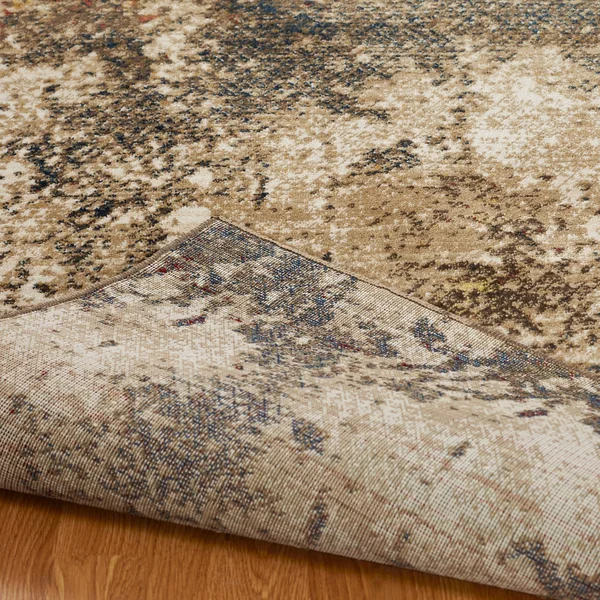 Porch & den Hodes Distressed Sand Tones Geometric Area Rug - 5&5x22 x 7&7x22