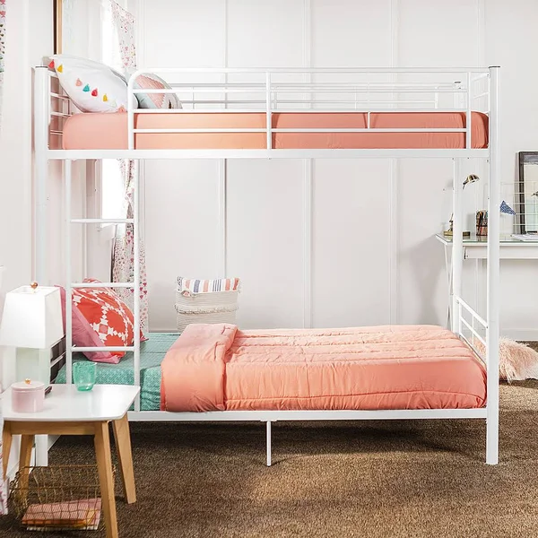 Walker Edison - Premium Metal Twin Over Twin Bunk Bed - White