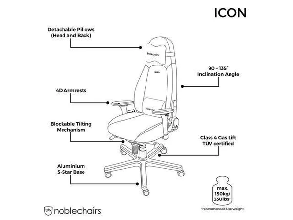 noblechairs Icon Series White/Black