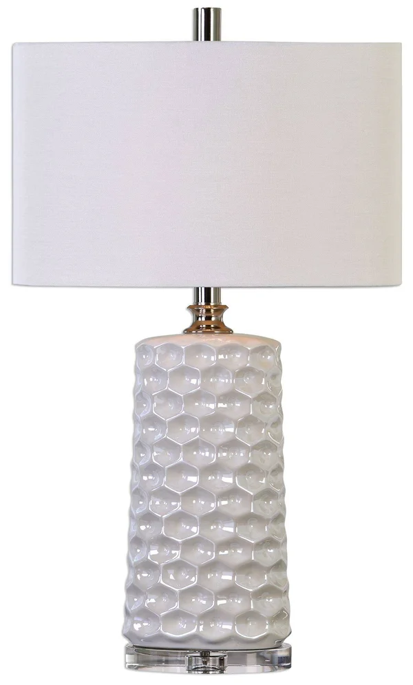 Uttermost Sesia Honeycomb Table Lamp - White