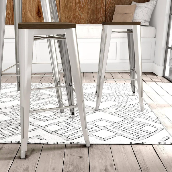 Fanya 30x22 Metal Backless Bar Stool - N/A, Antique Gun Metal