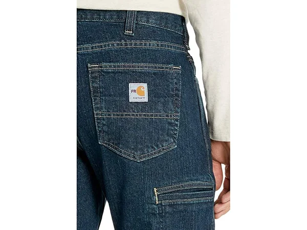 Carhartt Men's Flame Resistant Rugged Flex Jean Relaxed Fit - Deep Indigo Wash, 44x36