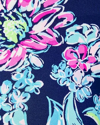 Lilly Pulitzer Womens UPF 50+ Luxletic 24x22 High Rise Weekender Midi Legging (High Tide Navy Pineapple Paradise) (Size XL)