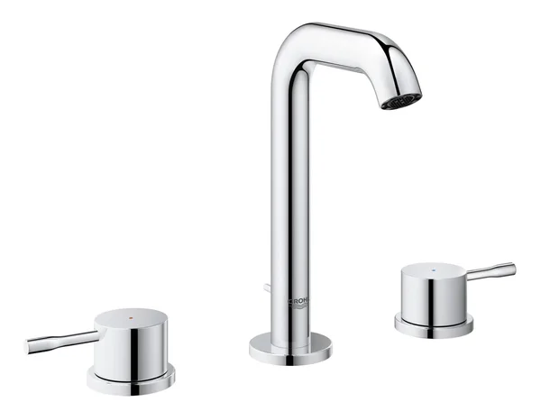 Grohe 20296001 Essence 3-Hole Basin Mixer Tap with Flat Spout - Chrome