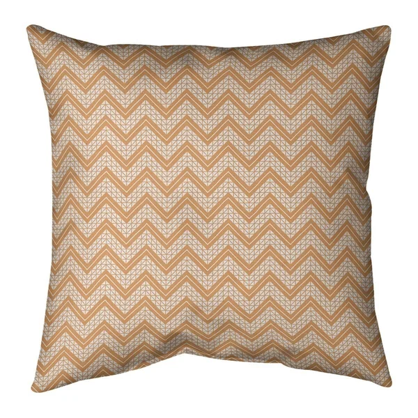 Warm Classic Hand Drawn Chevron Pattern Throw Pillow - 26 x 26 - Yellow - Faux Suede