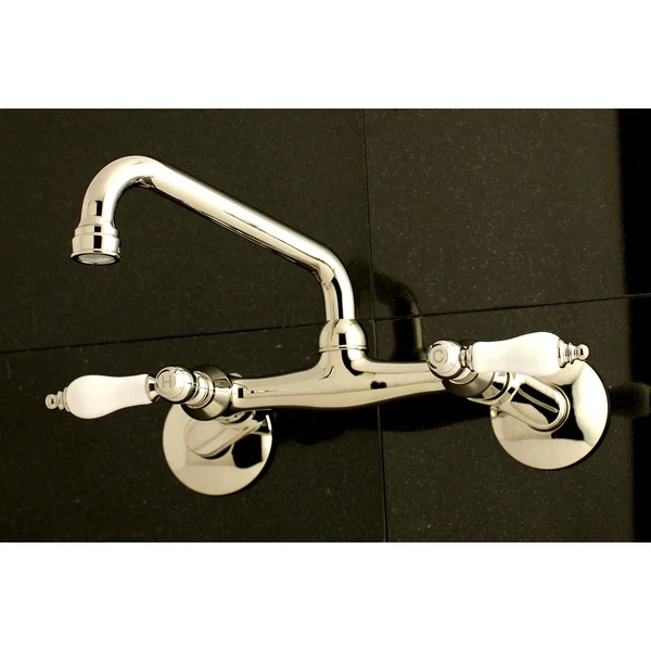 Kingston Brass Ks513sn 6 in. Adjustable Center Wall Mount Kitchen Faucet Brushed Nickel