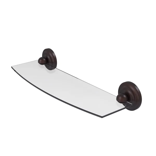 Allied Brass Prestige Que New Collection 18 inch Glass Shelf Polished Brass