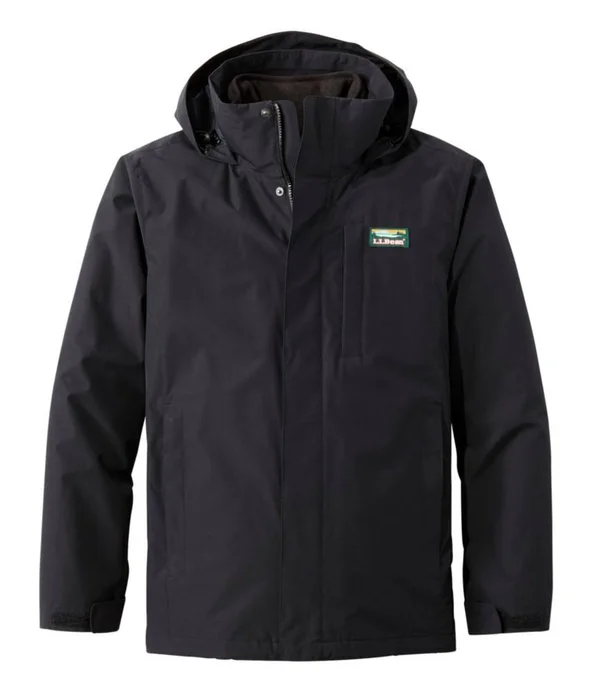 Men's L.L.Bean Sweater Fleece 3-in-1 Jacket Black Large - L.L.Bean