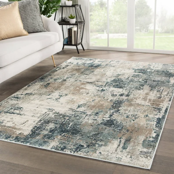 Tempesta Abstract Blue/ Gray Area Rug - 5&3x22 x 7&6x22