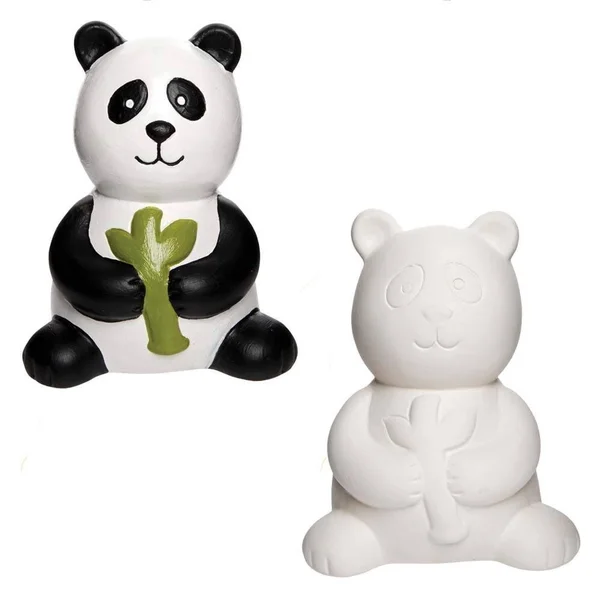 Baker Ross AX848 Panda Piggy Banks - Box of 2, Design Our Own Ceramic Arts and Crafts Project for Kids