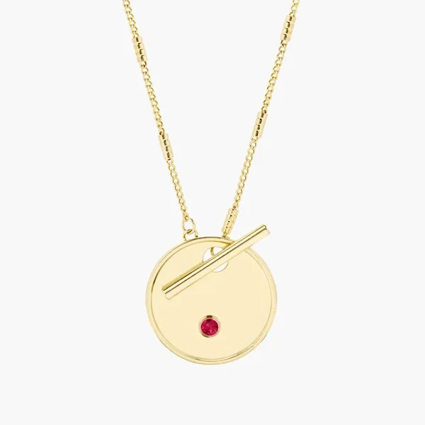 Gold Custom Birthstone Toggle Necklace - Birthstone Necklaces - Birthday Gift for Daughter - Gift for Mom - Gifts for Her - Chri